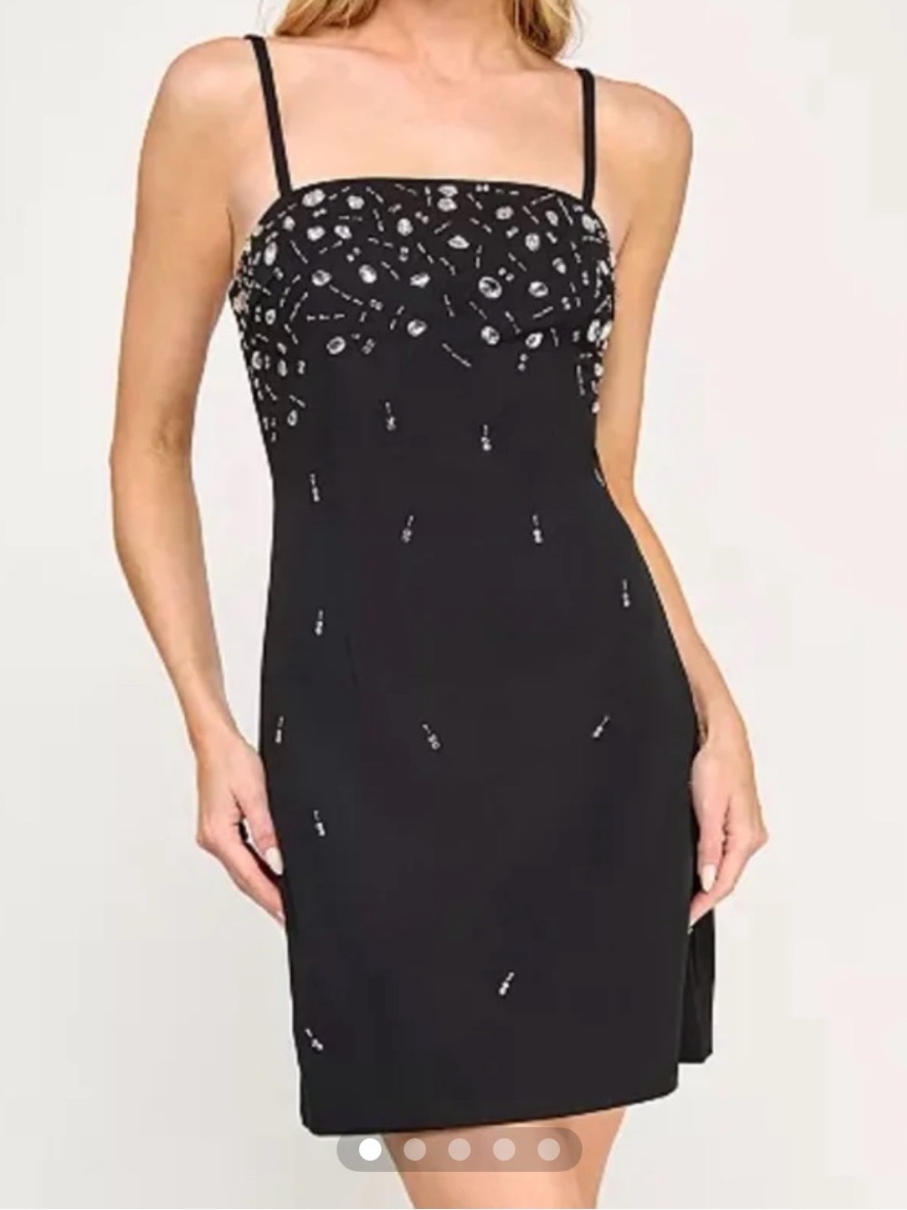 BCX - Black Beaded Spaghetti Strap Dress NWT- Juniors Size M